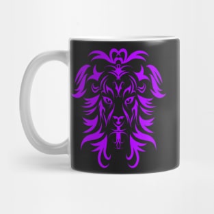 Tribal Tattoo Art Purple Lion Head Mug